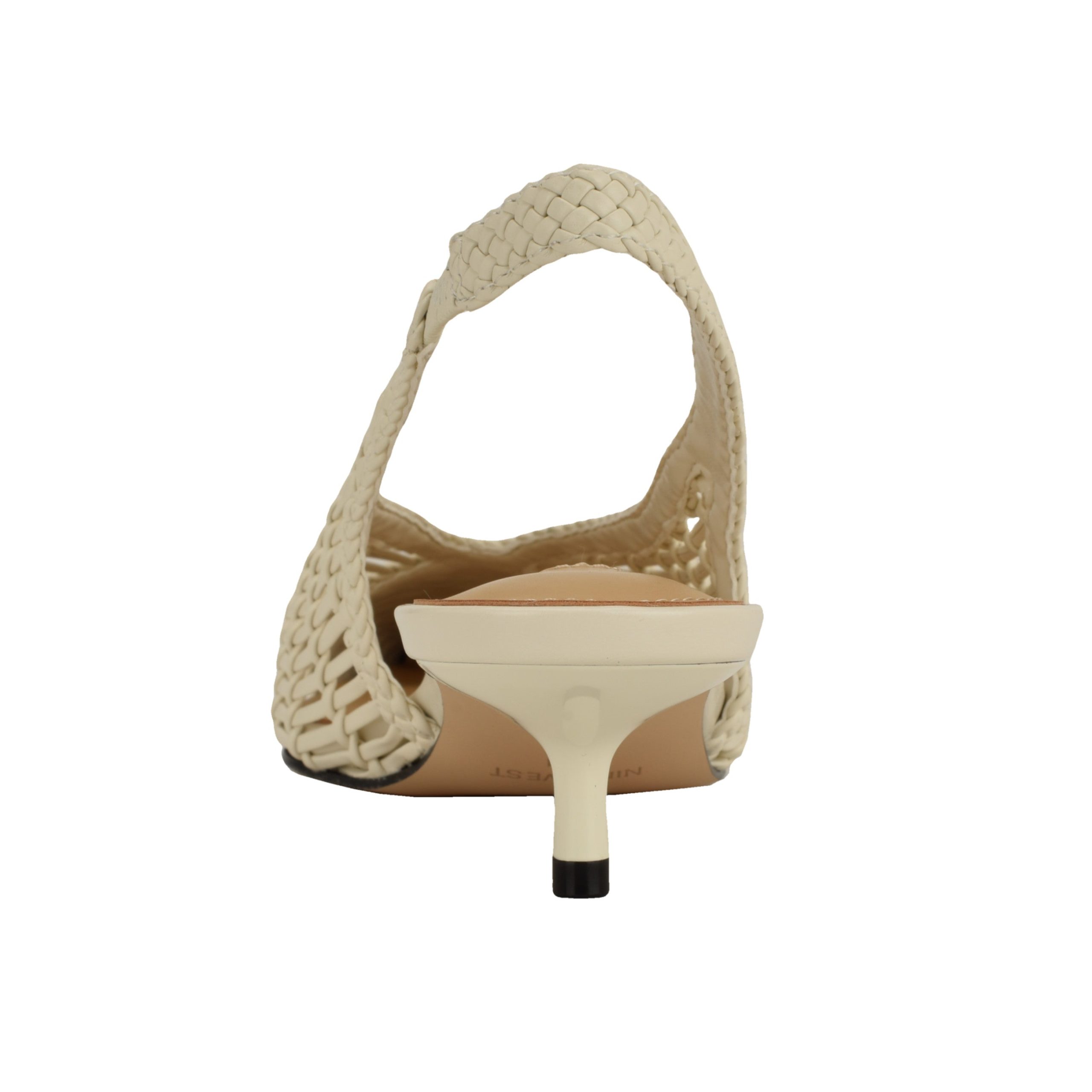 Edela Woven Kitten Heel Slingback Pumps - Image 4