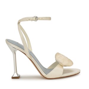 Neve Rosette Ankle Strap Sandals
