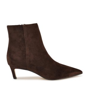 Brite Kitten Heel Ankle Leather Booties