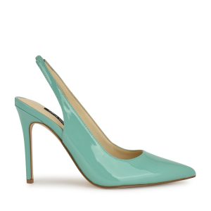 Feather Pointy Toe Slingback Pumps