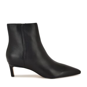 Brite Kitten Heel Ankle Leather Booties