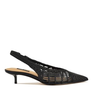 Edela Woven Kitten Heel Slingback Pumps