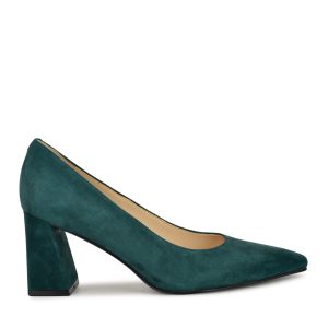 Monda Leather Block Heel Pumps