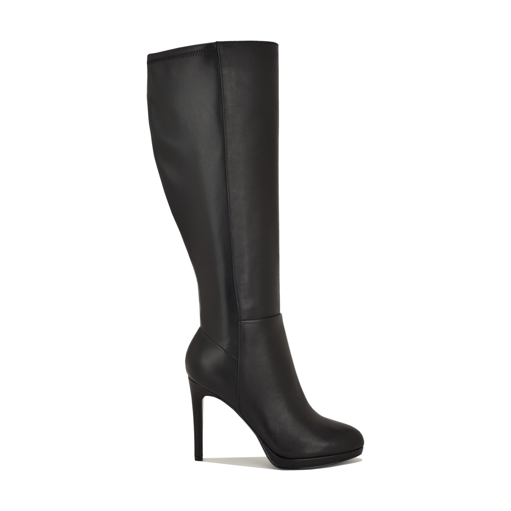 Quizme Wide Calf Platform Leather Boots
