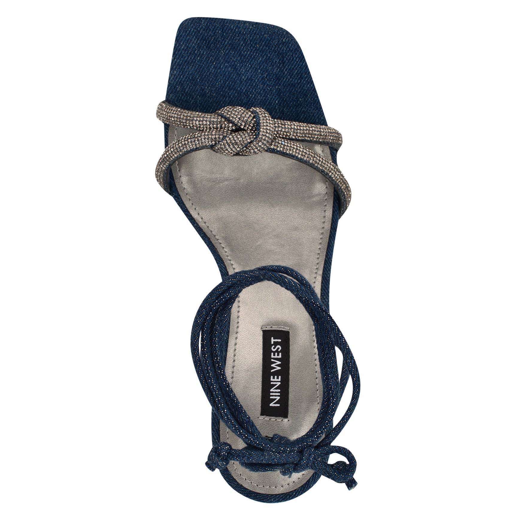 Raqchel Rhinestone Bow Ankle Wrap Sandals - Image 3