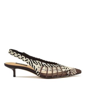 Edela Woven Kitten Heel Slingback Pumps