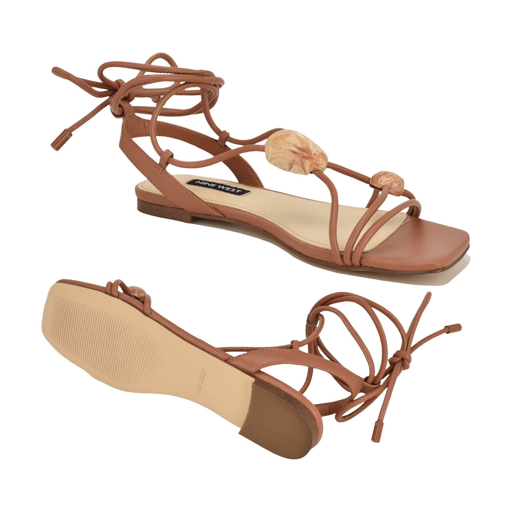 Niraa Ankle Wrap Flat Sandals - Image 4