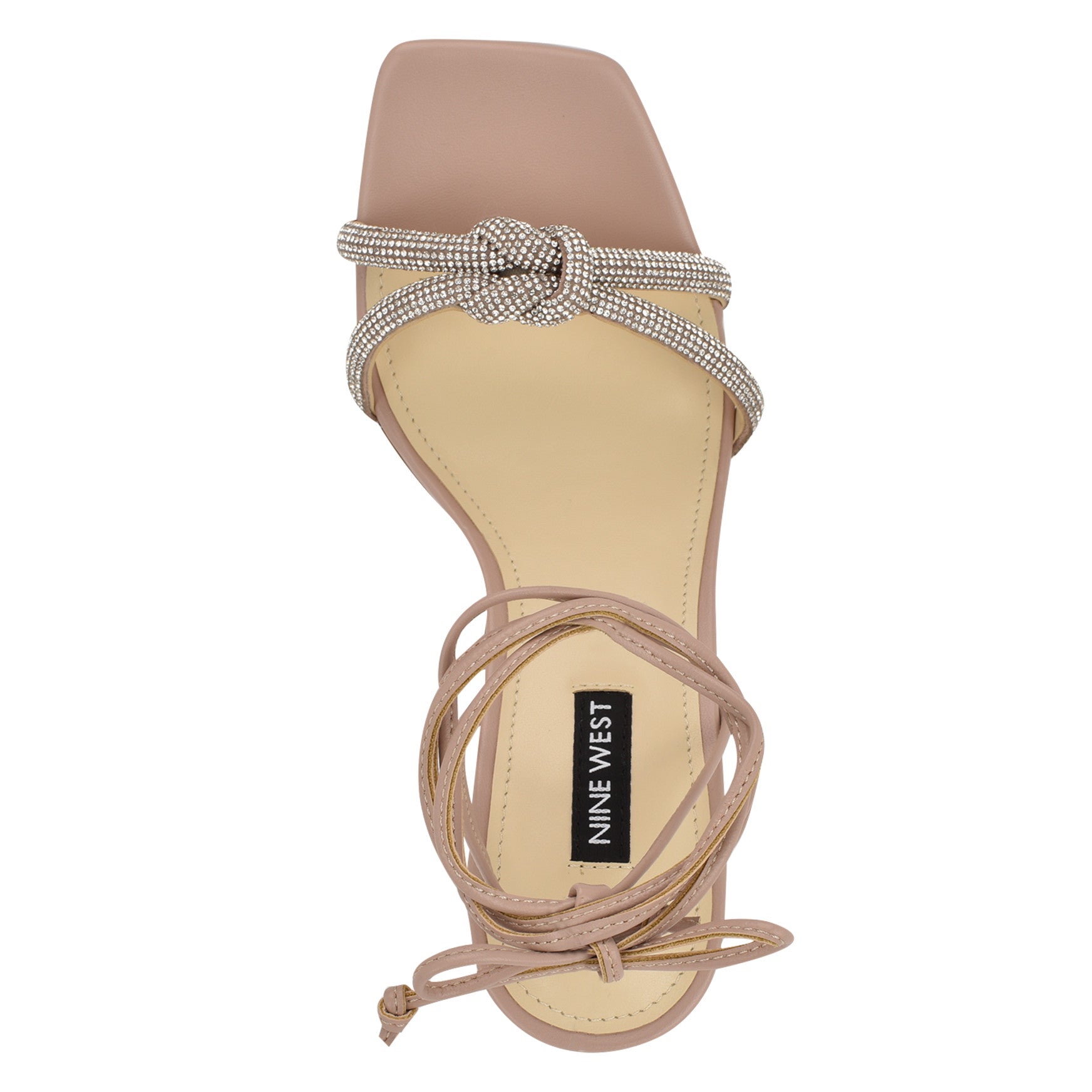 Raqchel Rhinestone Bow Ankle Wrap Sandals - Image 3