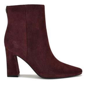 Reraye Block Heel Ankle Leather Booties