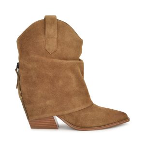 Waxel Foldover Western Leather Booties