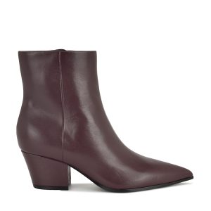 Savie Block Heel Ankle Leather Booties