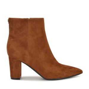 Lorela 9X9 Block Heel Leather Booties