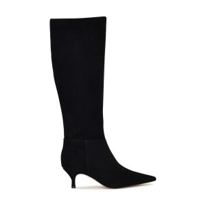 Somas Kitten Heel Knee High Leather Boots