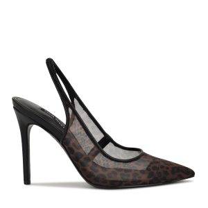 Feather Pointy Toe Slingback Pumps