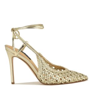 Fessla Woven Ankle Wrap Pumps
