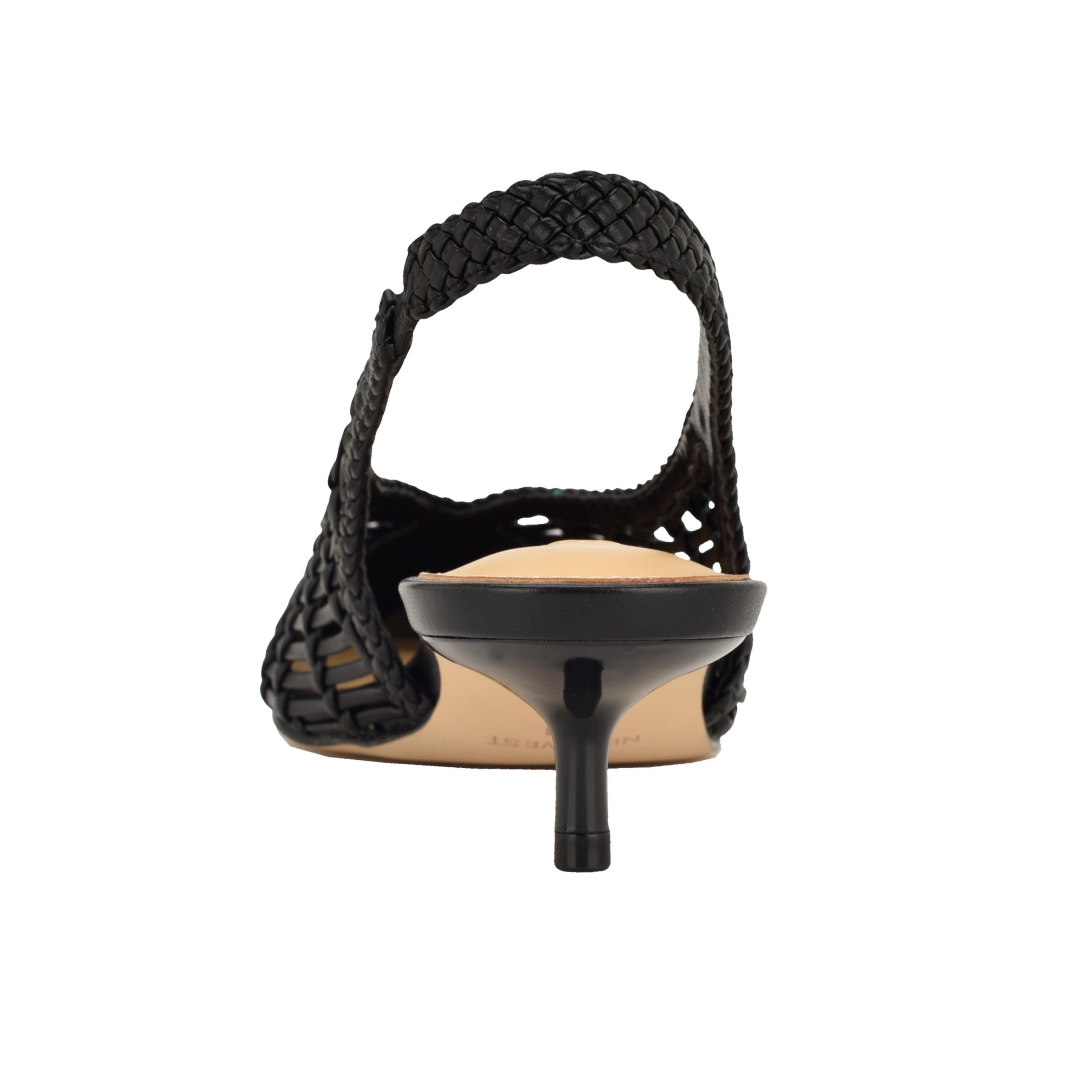 Edela Woven Kitten Heel Slingback Pumps - Image 4