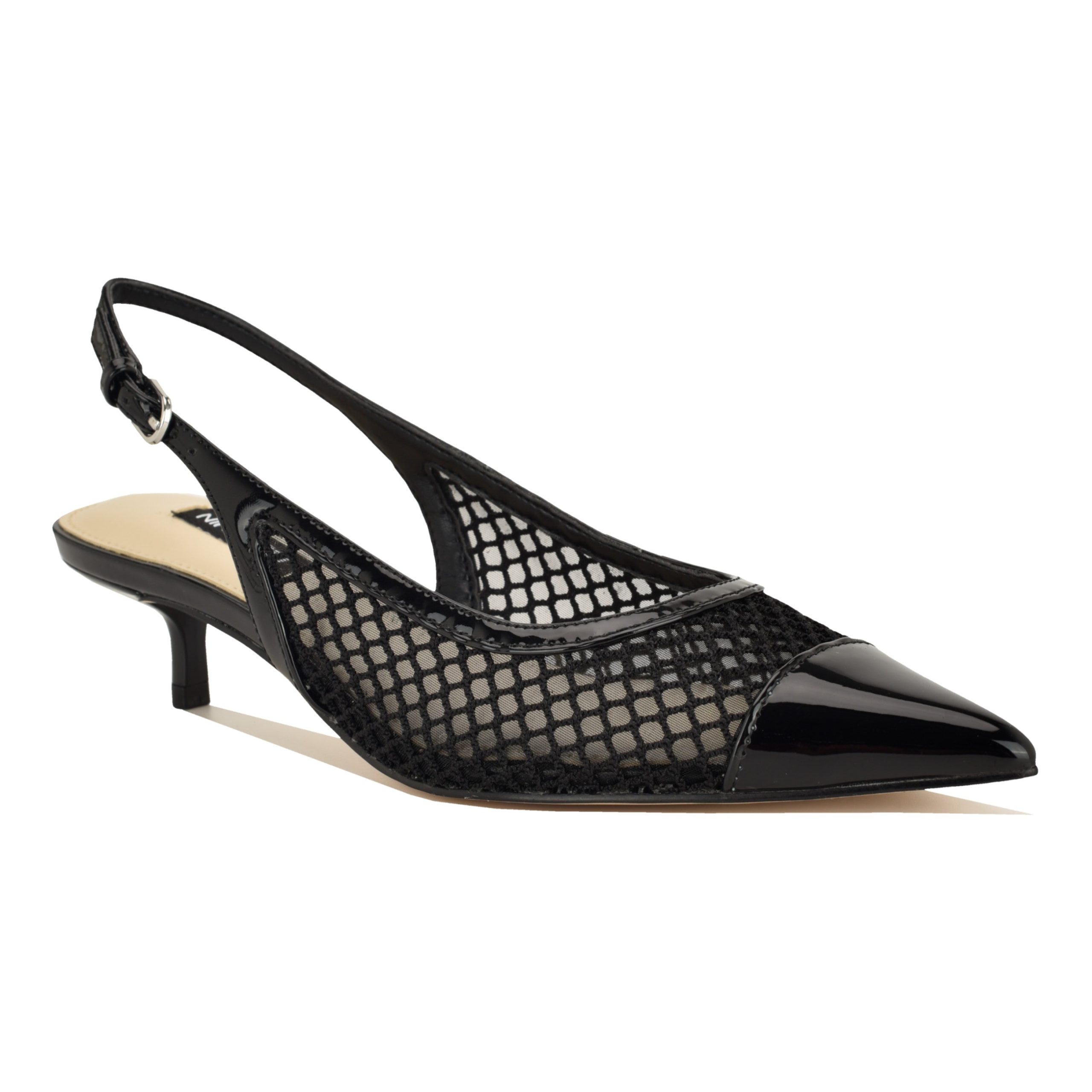 Eraya Mesh Kitten Heel Slingback Pumps - Image 2