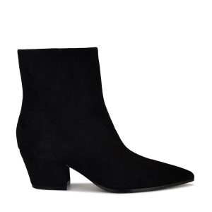 Savie Block Heel Ankle Leather Booties