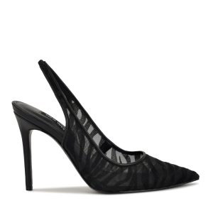 Feather Pointy Toe Slingback Pumps