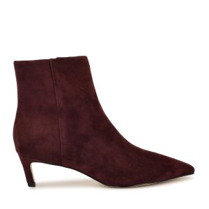 Brite Kitten Heel Ankle Leather Booties