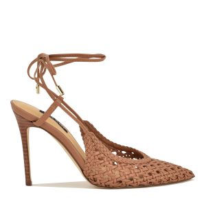Fessla Woven Ankle Wrap Pumps