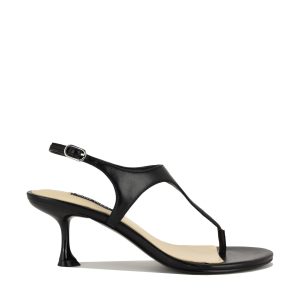 Noir Heeled Thong Sandals